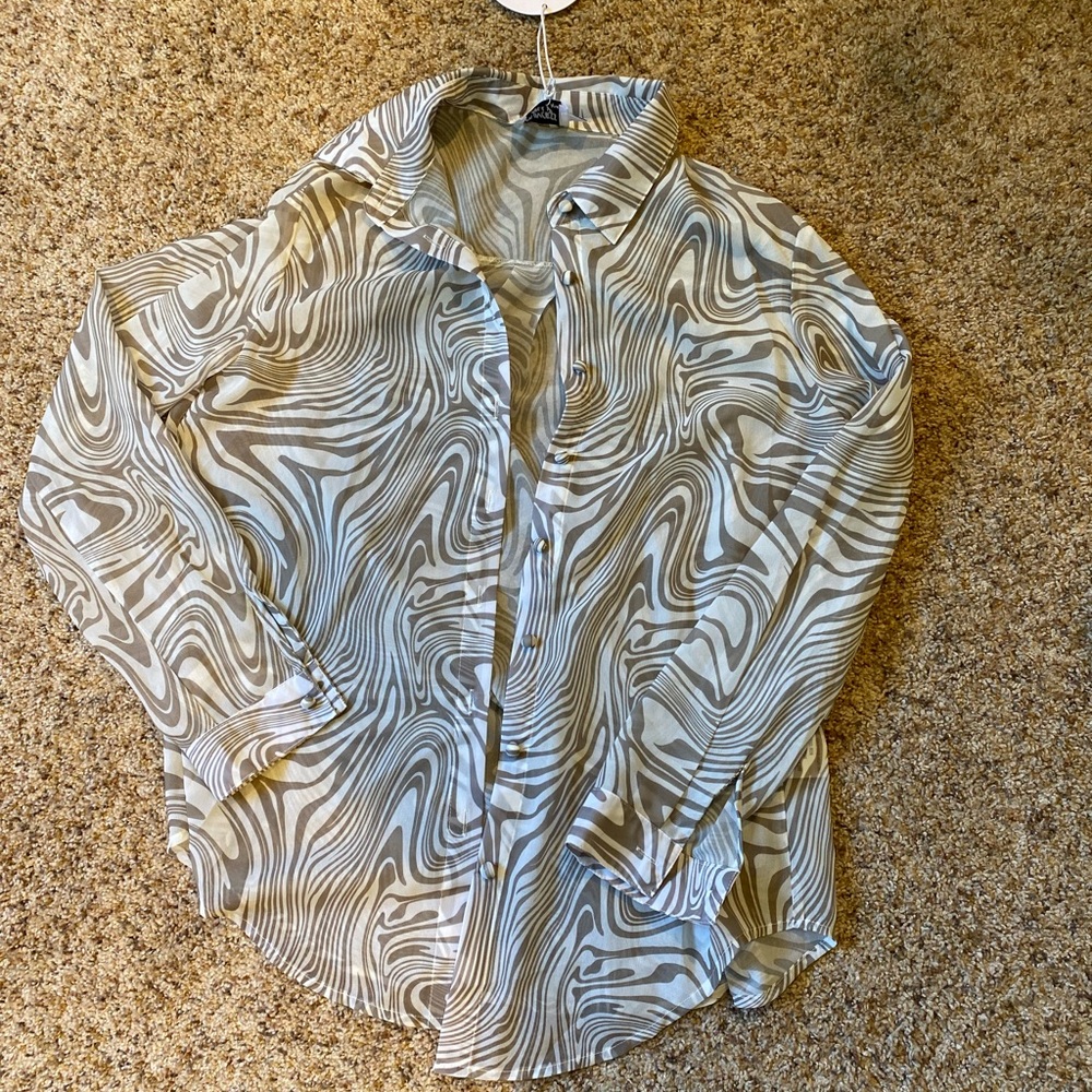 Princess Polly Hayden Shirt Beige